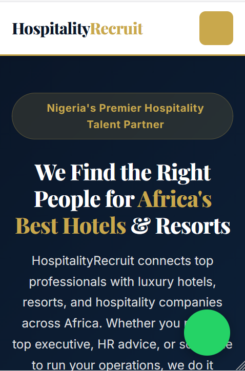 HospitalityRecruit website screenshot
